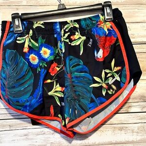 Nike Dri-Fit Tropical Running Shorts Floral Parrot Print Women’s M